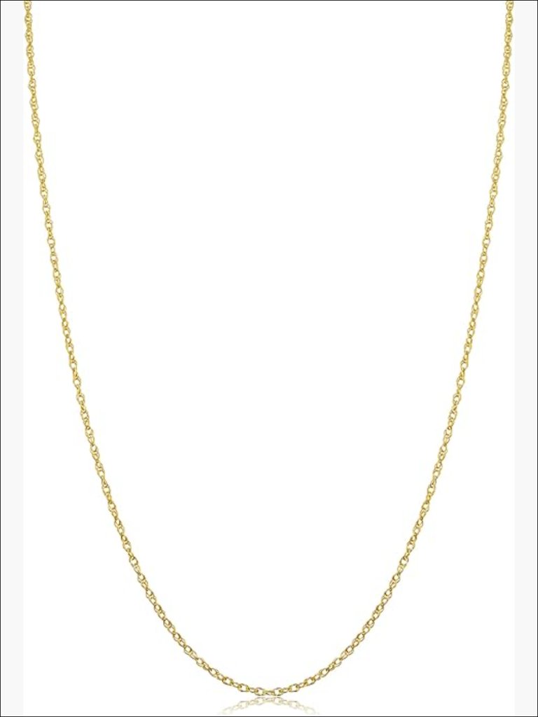 14k Yellow Gold Rope Chain Necklace, Polished, Spring Ring Clasp